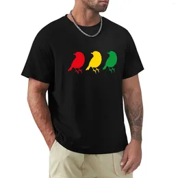 Men's Polos 3 Little Birds - Three Rasta Colours Bob Song T-Shirt Graphic T Shirts Custom Cute Tops Long Sleeve