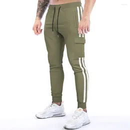 Men's Pants Muscle Exercise Solid Colour Fitness Leggings Work Clothes Sanitary Cargo Men Joggers
