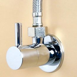 Kitchen Faucets Water Control Valve Faucet Angle Brass Diverter Toilet Accessories Solid Chrome Plated