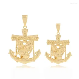 Pendant Necklaces Luck Selling Fashion Gold Plated Hip Hop Punk Religious Anchor Eagle Couple Necklace Jewellery Gift