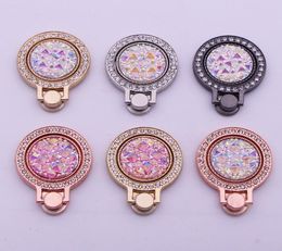 Diamond Gem Finger Ring Holder Cell Phone Mounts Universal Metal Circle with opp bag DHL9469165