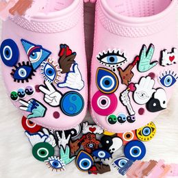 Shoe Parts Accessories Hybkuaji Custom Evil Eye Charms Wholesale Shoes Decorations Pvc Buckles For Drop Delivery Dhrgx