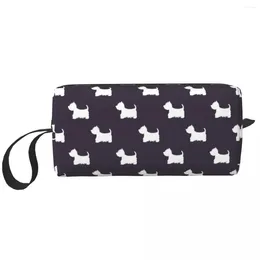 Cosmetic Bags Scottish Terrier Makeup Animal Dog Women Bag Trendy Travel Organiser Case