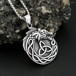 Pendant Necklaces Classic Vintage 316L Stainless Steel Nordic Vikings Dragon For Men Fashion Animal Jewellery Gifts Drop