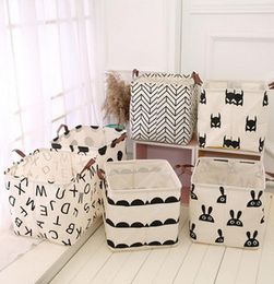 INS Print Foldable Storage Buckets Kids Toys Dirty Clothes Storage bag Washable Bucket box Home decoration C59193785890