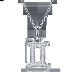 Hanyu Jewellery 925 Sterling Silver Zodiac Sign Pendant d Vvs Moissanite Diamond Gemini Necklace