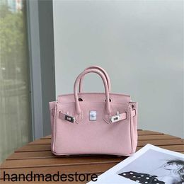 Designer Handbag Platinum High Class Togo Cowhide Pink Mini Bag Handheld Small Bag Summer Fashion Versatile Cross Body Women's Bag