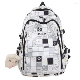 School Bags Teenager For Girls Middle Student Backpack Women Nylon Cartoon Printing Campus Schoolbag