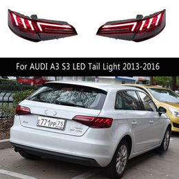 Car Taillight Assembly Streamer Turn Signal For AUDI A3 S3 Sportback Hatchback LED Tail Light 13-16 Brake Reverse Parking Running Light