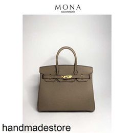 Handbag Platinum Designer Mona Top Layer Cowhide Bag 2024 High-grade Leather Bag Portable Cross Body Large Capacity Women's Bag