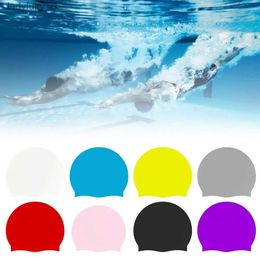 Swimming caps Swimming Cap Ultrathin Swim Hat Soft Texture Comfortable Wear Practical Silicone Women Men Diving HatL240125