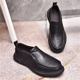 Dress Shoes Comfy Casual Daily Life Leather For Mens Man Cow Slip Ons Confortable Business Shoe M3528