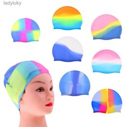 Swimming caps Premium Durable Flexible Silicone Swim Cap Swimming Pool Hat for Men and Women Waterproof Swim Pool CapL240125