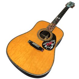 41 All solid wood black finger face yellow D barrel acoustic acoustic guitar