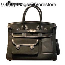 Rock Brkns Cargo Handbag Canvas 7a Handswen Bags Genuine Leather Leather Handbag 35CM handbag buckle logoVLMP