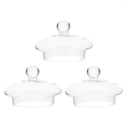 Dinnerware Sets 3 Pcs Clear Glass Teapot Accessories Transparent Lid Filter Maker Home Strainer Protectors Colander Cover