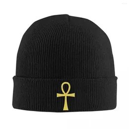 Berets Ancient Egyptian Symbol Ankh Key Of Live Hats Autumn Winter Skullies Beanies Baggy Cap Men Women Acrylic Knitted Hat