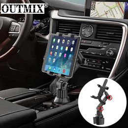 Tablet PC Stands Tablet PC Stands OUTMIX 7-13 inches Car Cup Holder Tablet Stand Automobile Mount Cradle for iPad Pro 12.9 Air 2019 Mini 4 for Samsung tab S7 plus YQ240125