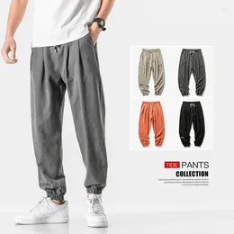 Men's Pants Spring-patch Cropped Slacks Outdoor Sports Loose-fitting Sweatpants Skin-friendly Stretch