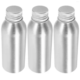 Storage Bottles 3 Sets Aluminium Bottle Perfume Container Screw Cap Travel With Lids Sub