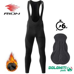 Men's Pants RION Bicyc Pants Men Winter Thermal Cycling Trousers MTB Clothes Bike Bib Tights Mountain Bike Padded Bibs 6H Dolomiti 0-15H24125