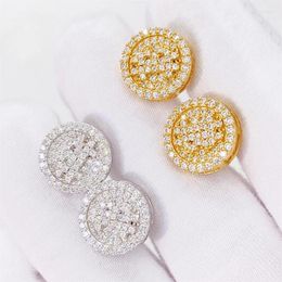 Stud Earrings Hiphop Iced Moissanite Screwback Women 925 Sterling Silver D Colour Diamond Pass