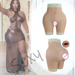 Costume Accessories Crossdresser Man Artificial Silicone Fake Girl Vagina Panties Wearable for Transgender with Big Hips Butt Padded