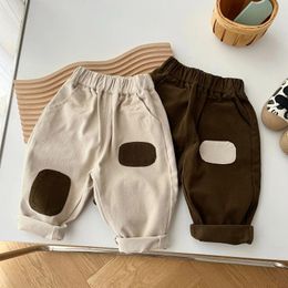 Trousers 8775 Korean Baby Pants 2024 Spring Fashion Girl's 0-5Year Boy's Casual Patch Overalls