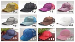 Snapbacks Women Hat Ponytail Baseball Hat Girl Softball Hats Back Hole Pony Tail Glitter Mesh Girls Sunshine Cap Hat Breathable8531272