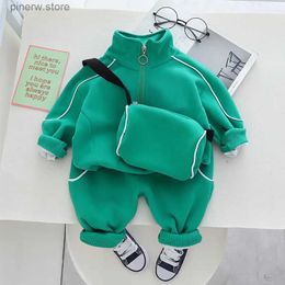 Clothing Sets Toddler Boys Two Piece Outfit Set 2023 Spring Autumn Tracksuits for Kids Solid Color Long Sleeve T-shirts and Pants Sport Suits