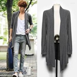 Men's T Shirts Spring And Autumn Mid Length Cloak Korean Edition Thin Cardigan Couple Coat