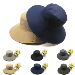 Berets Wide Brim Sun Hat Sunscreen And Shading Protect Neck Beach Cap UV Protection Breathable Summer