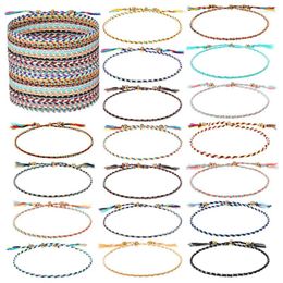 Charm Bracelets 50Pcs Friendship Braided Bracelet Adjustable Colorful Wrist Cord Anklets Jewelry For Women Teen Girls