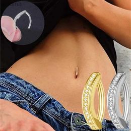 Navel Bell Button Rings 1Pc Navel Piercing Perforated Minimalist Pierced Belly Button Ring Anti-allergy Copper Belly Button Ring Body Piercing Umbilical YQ240125