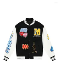 Men's Jackets Embroidered Love Baseball Uniforms Bomber Pilot For Men And Women Spring Autumn Trendy Y2K High Street Casual Jacket