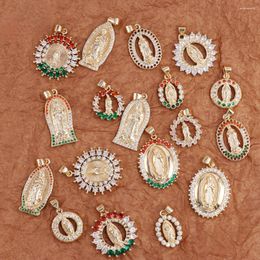 Pendant Necklaces Ruixi Fashion Charms JoyerIa Religiosa Jewelry Femme Shiny No Faded Accessories Christian Holy Virgin Mary Guadalupe