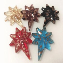 Pendant Necklaces Wholesale 5pcs Handmade Murano Lampwork Glass Snowflake Fit Necklace Jewellery