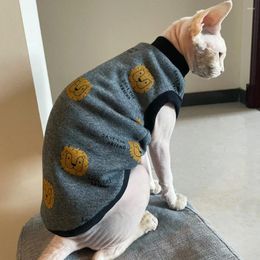 Cat Costumes Thicken Fleece Sweatshirt For Sphynx Warm Grey Sweater Kittens Dogs Short Sleeves Soft Lion Coat Devon Rex In Winter