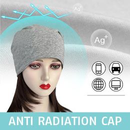 Anti Radiation Cap Full Silver Fibre EMF Protection Hat Electromagnetic Wave Shielding Hats Unisex RFMicrowave Protect Beanies 240125