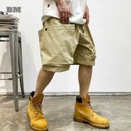 Men's Shorts Summer Korean Trendy Big Pocket Cargo Shorts Men Clothing Japanese Streetwear High Quality Nylon Casual Baggy Pants Harajuku J240124