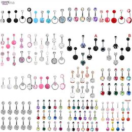 Navel Bell Button Rings 1 Set Cute Dangle Belly Ring Pack 14G Navel Piercing Bulk Sexy Belly Ring Set Belly Button Ring Lot Pircing Ombligo Jewelry YQ240125