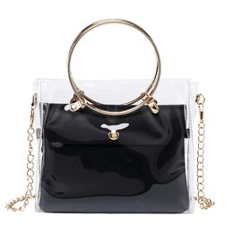 Designer- Handbag Women Transparent Bucket Bag Clear PVC Jelly Small Shoulder Bag Female Chain Crossbody Messenger Bags277b