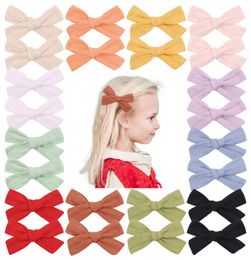 Baby Girls Hair Clips Bow Barrettes Kids Safety Whole Wrapped Hairpins Toddler Bowknot Clippers Headwear Hair Accessories for Chil3803433