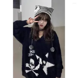 Women's Sweaters Japanese Y2K Women Thick Sweater Vintage Cartoon Knitted Pullover Harajuku Ulzzang High Street Oversized Jumper