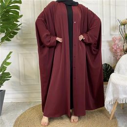 Ethnic Clothing Muslim Open Abaya African Dress With Buttons Dubai Women Evening Robe Kaftan Moroccan Ramadan Jalabiya Eid Kimono Cardigan