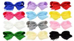 4 Inch Popular Baby Bow Hairpins Grosgrain Ribbon Bows Children Lace Hairs Clips Barrette Kids Hair Accessories A119879785