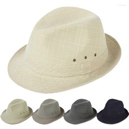 Berets Fedora Hat For Men Spring And Summer Outdoor Shade Breathable Light Dad Cap Fashion Retro Jazz Hats Panama Men's Caps