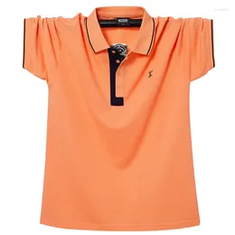 Men's Polos POLO Shirt Extra Large Size M-6XL Business Summer Short-sleeved Lapel Full Cotton Tee