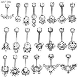 Navel Bell Button Rings 316L Surgical Steel Belly Button Rings 14G Double Side Cubic Zirconia Ear Plus Lobe Earring Navel Barbell Body Piercing Jewelry YQ240125