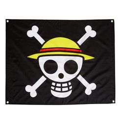 Custom One Piece Straw Hat Pirate Flags Banners 3x5ft 100D Polyester High Quality With Brass Grommets3096189